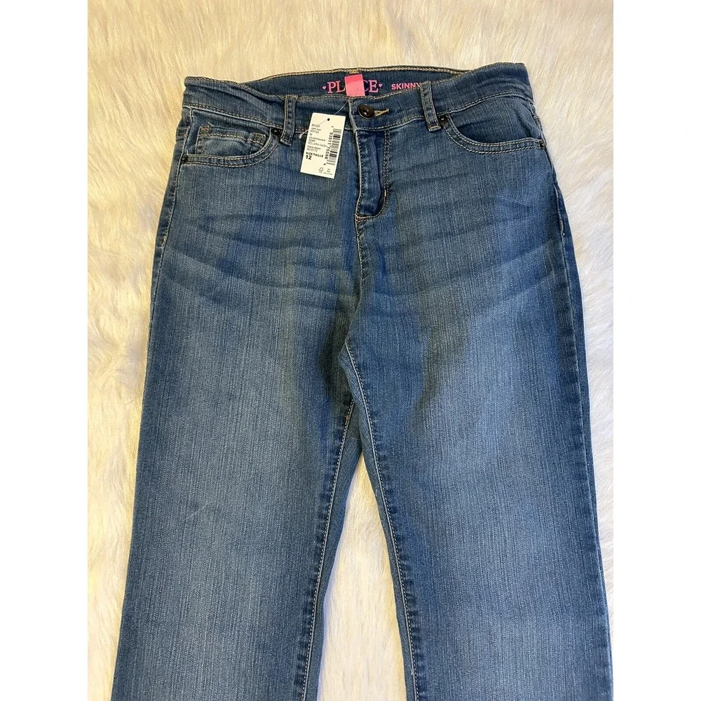 The Children's Place Skinny Jeans Girl's Size 12‎ Blue Denim Adjustable Waist